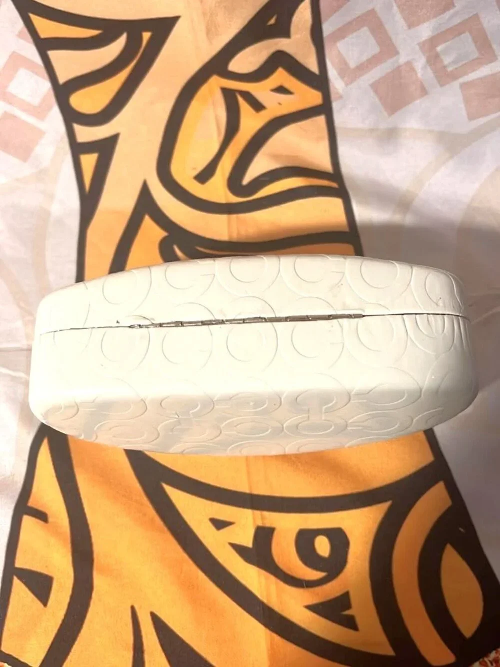 Coach Embossed White Hard Shell Eyeglass Case